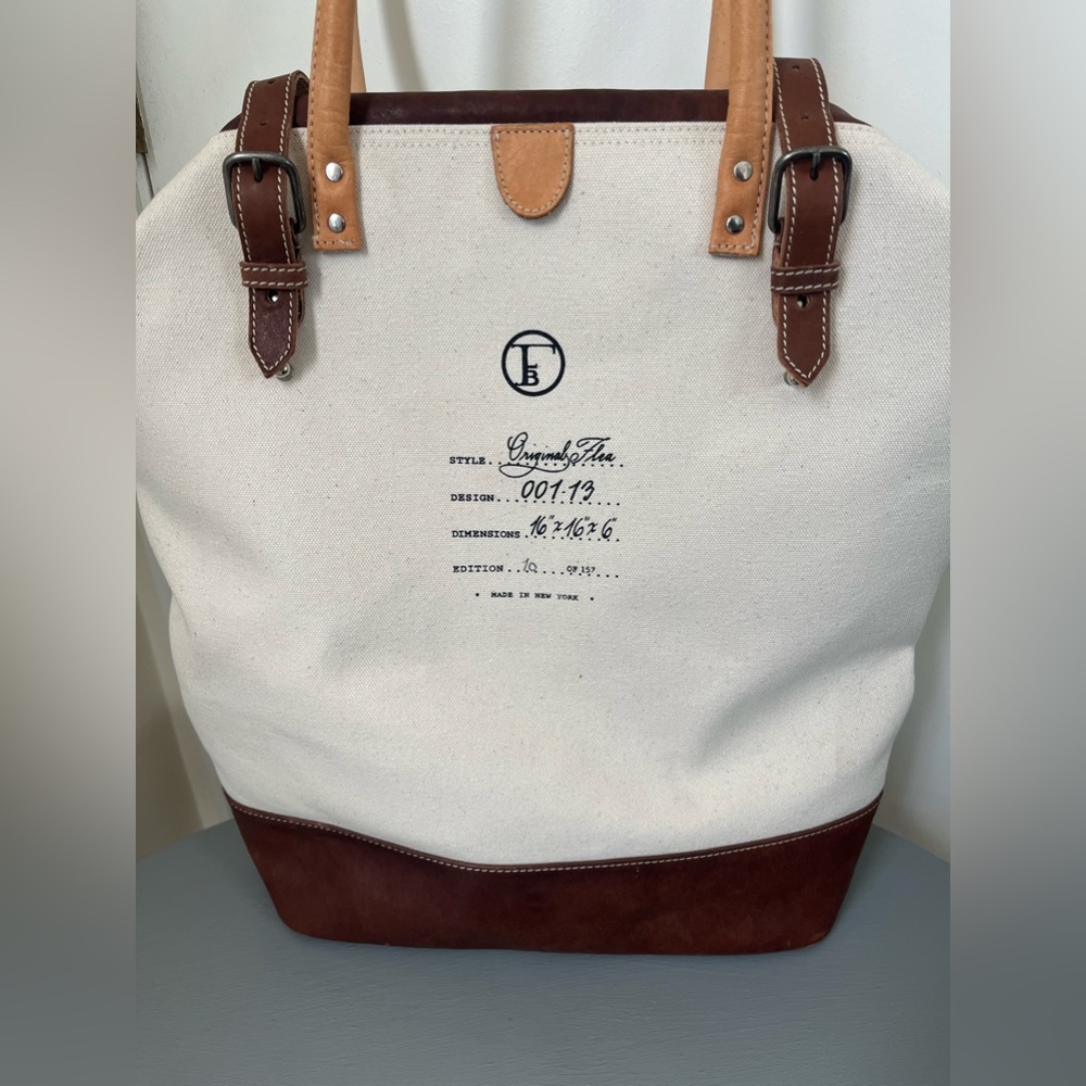 Elegant Canvas and Leather Shoulder Bag - Picture 2 of 10